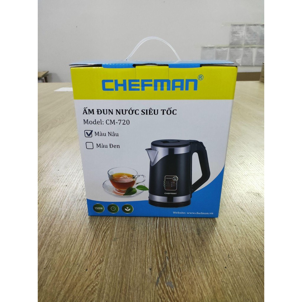 ẤM SIÊU TỐC 2 LỚP CHEFMAN DUNG TÍCH 2L - HÀNG CHĨNH HÃNG