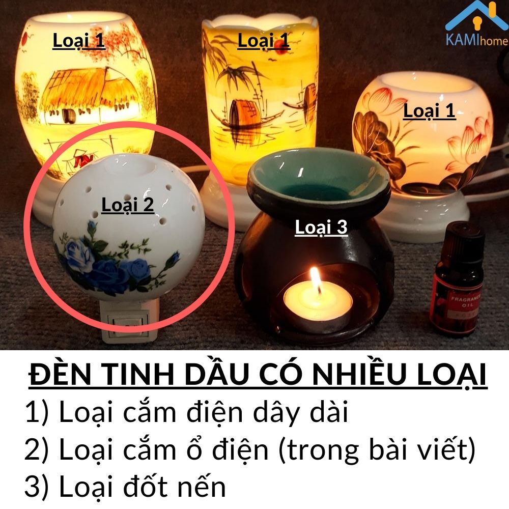 Đèn xông tinh dầu thơm phòng kiểu đèn ngủ ❤️Chọn mẫu❤️ sứ cắm điện KM25003