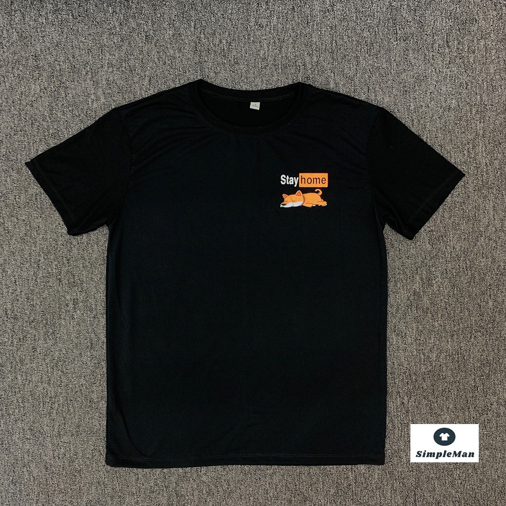 Áo thun nam 💘FREESHIP💘 Áo thun cổ tròn ngắn tay co giãn - Áo thun SimpleMan đơn giản Logo PornHub ( Stay home covid-19 )