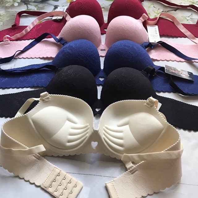 Áo cao su non không gọng siêu đẩy vân hoa, áo lót nữ