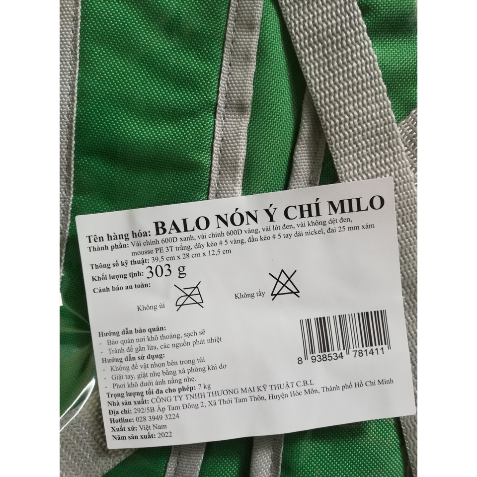 BALO NÓN Ý CHÍ QUÀ TẶNG SỮA MILO