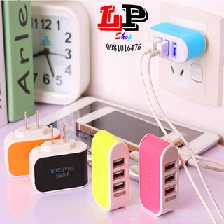 Cục sạc điện thoại đa năng 3 cổng USB