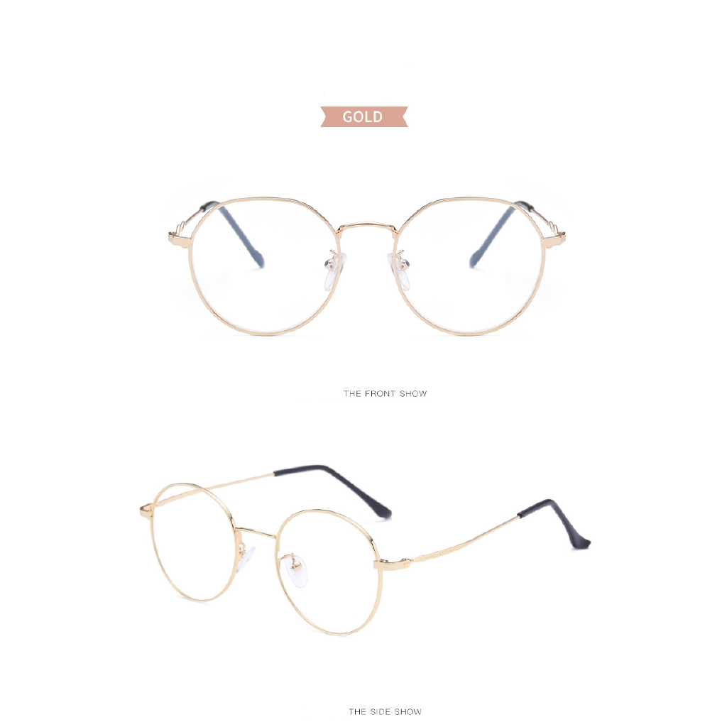 Kính cận gọng tròn bằng kim loại siêu nhẹ phong cách cổ điển | BigBuy360 - bigbuy360.vn