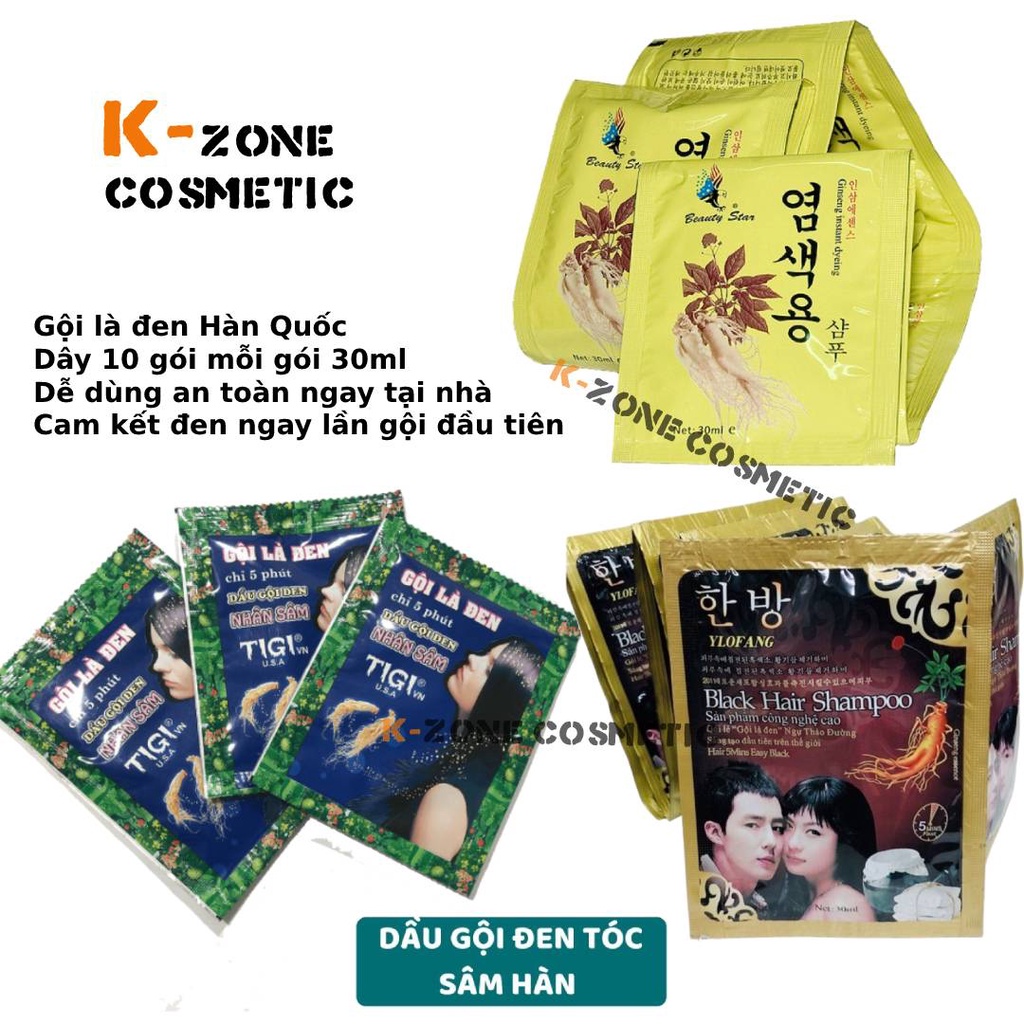 Dầu gội đen tóc Gội là đen Gội đen dây Hàn Quốc Gội đen dây nhân sâm đủ loại