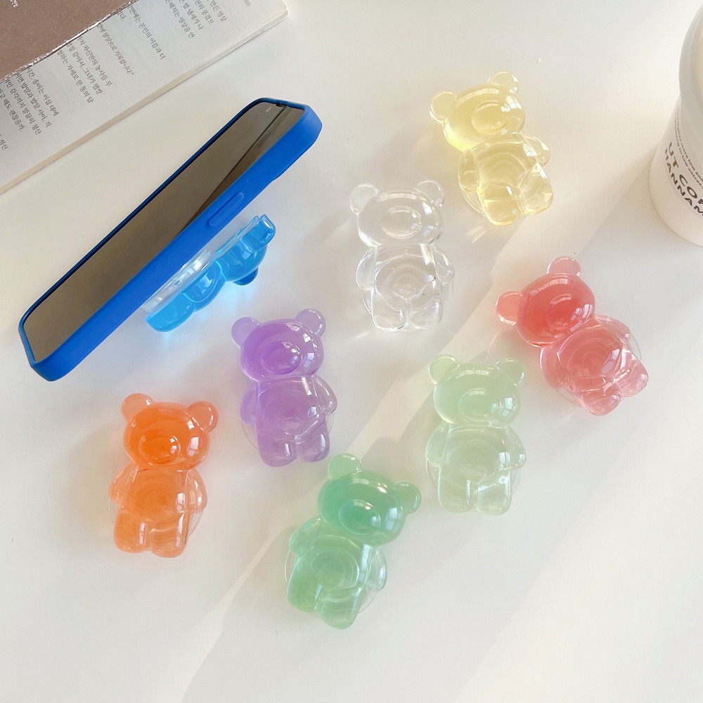 Giá Đỡ Điện Thoại Hình Gấu Hoạt Hình 3D Đính Pha Lê Thông Dụng Cho Iphone