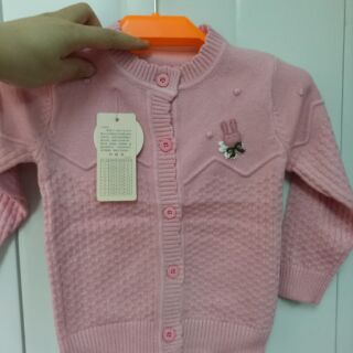 Áo len size nhí bé gái màu hồng