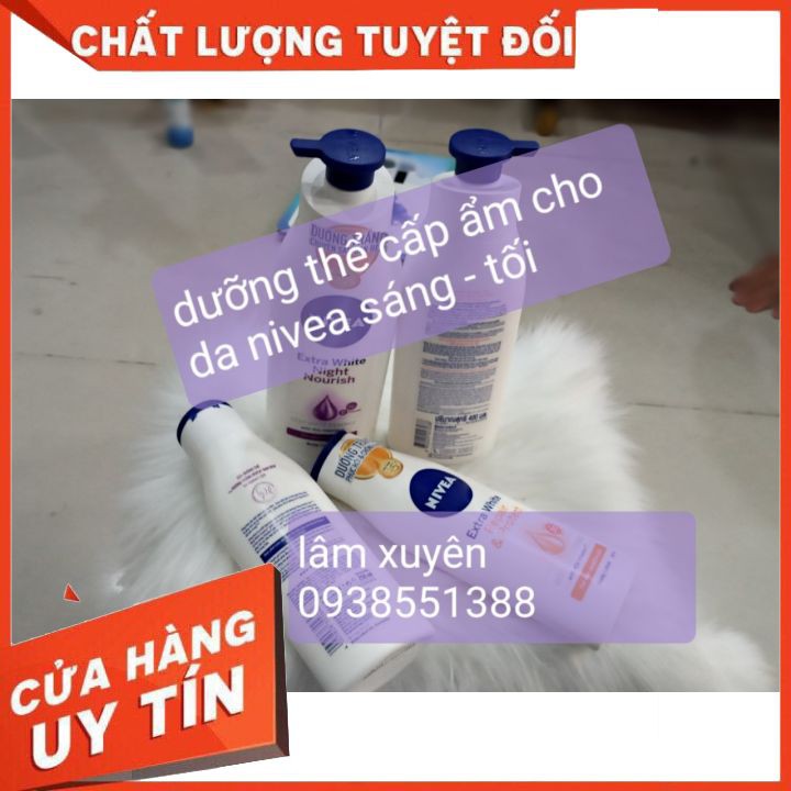 Bộ đôi Sữa dưỡng thể trắng da Ngày  &amp; Đêm  NIVEA  FREESHIP  cung cấp dưỡng chất độ ẩm cho làn da trắng sáng mịn màng♥️