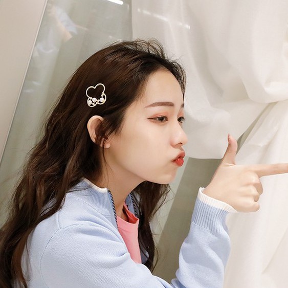 Kẹp Tóc Kim Loại Đính Hạt Trân Châu - 1 cái R7