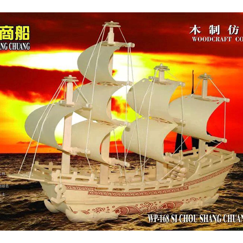 Silk Merchant Ship Stall Hot Source Wooden Toy DIY Puzzle