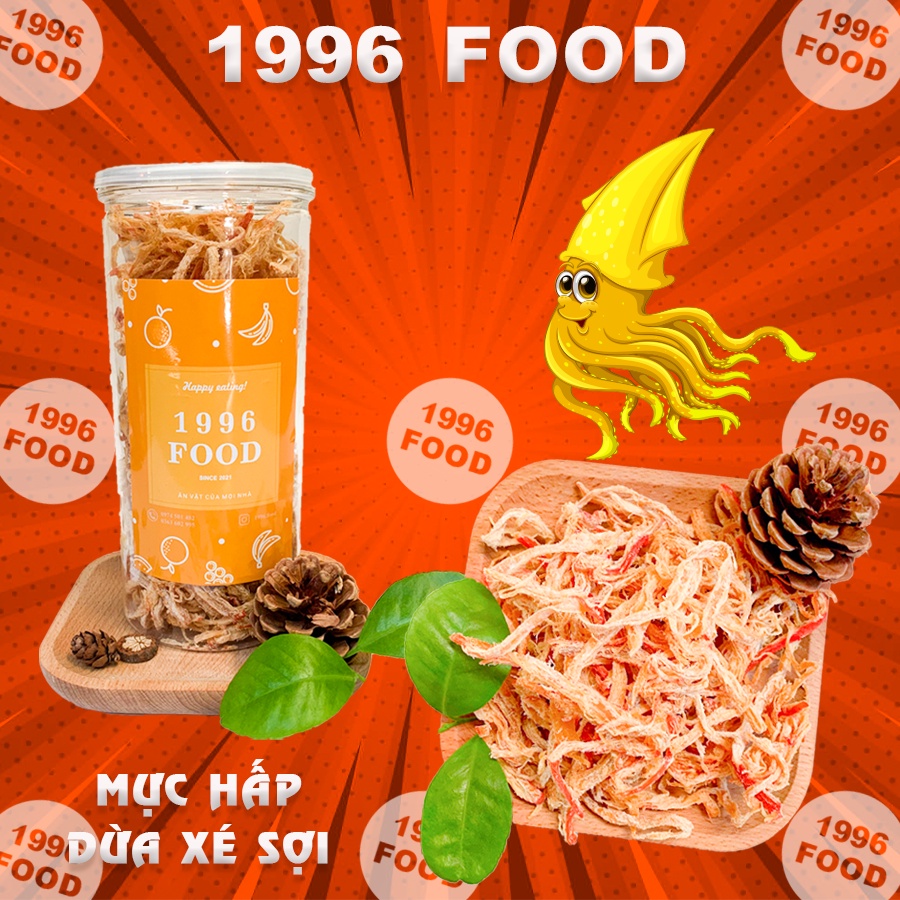 Mực hấp dừa xé sợi 250g 1996 Food đồ ăn vặt Hà Nội vừa ngon vừa rẻ