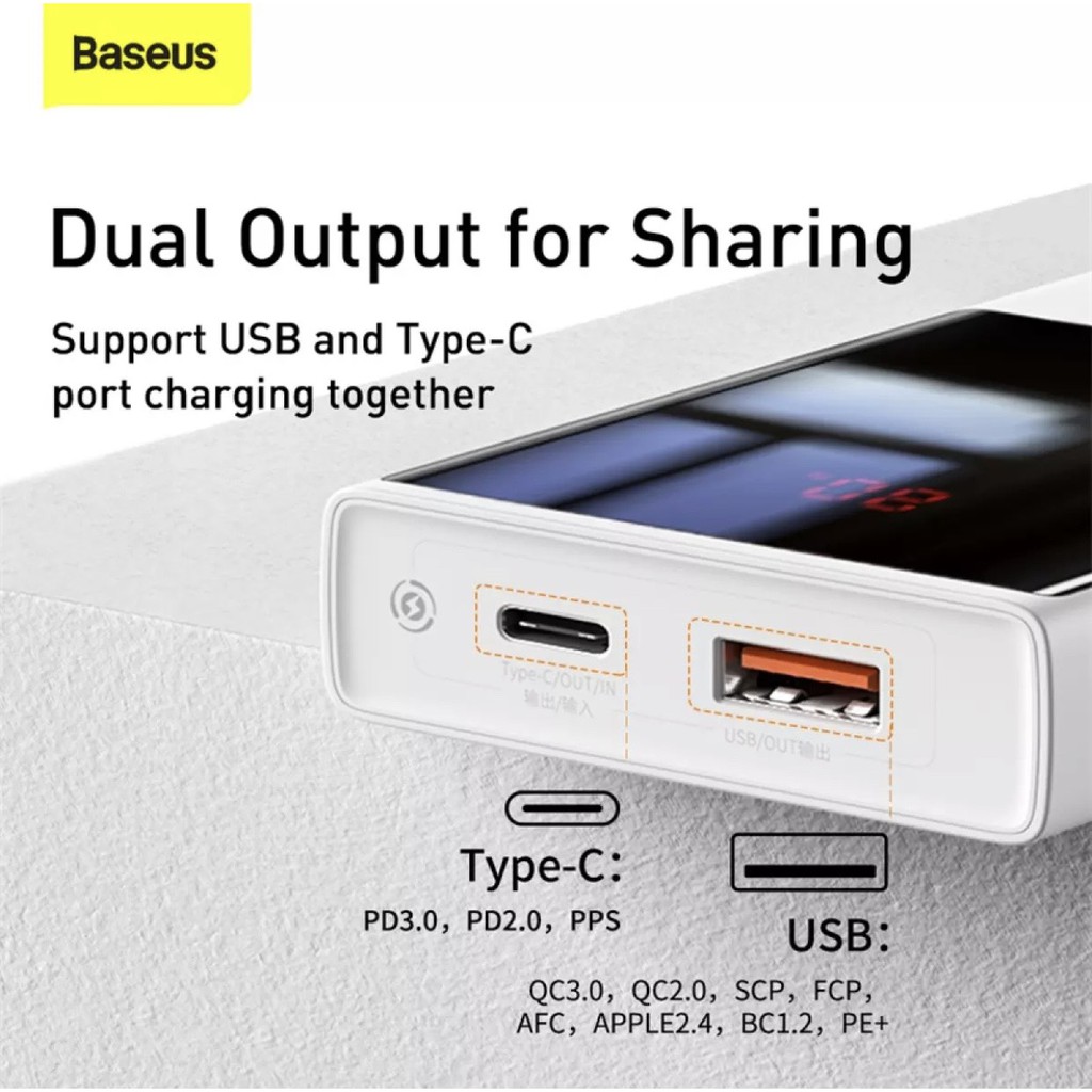 Pin dự phòng sạc nhanh Baseus Super Mini Digital Display 22.5W 10.000 và 20.000mAh