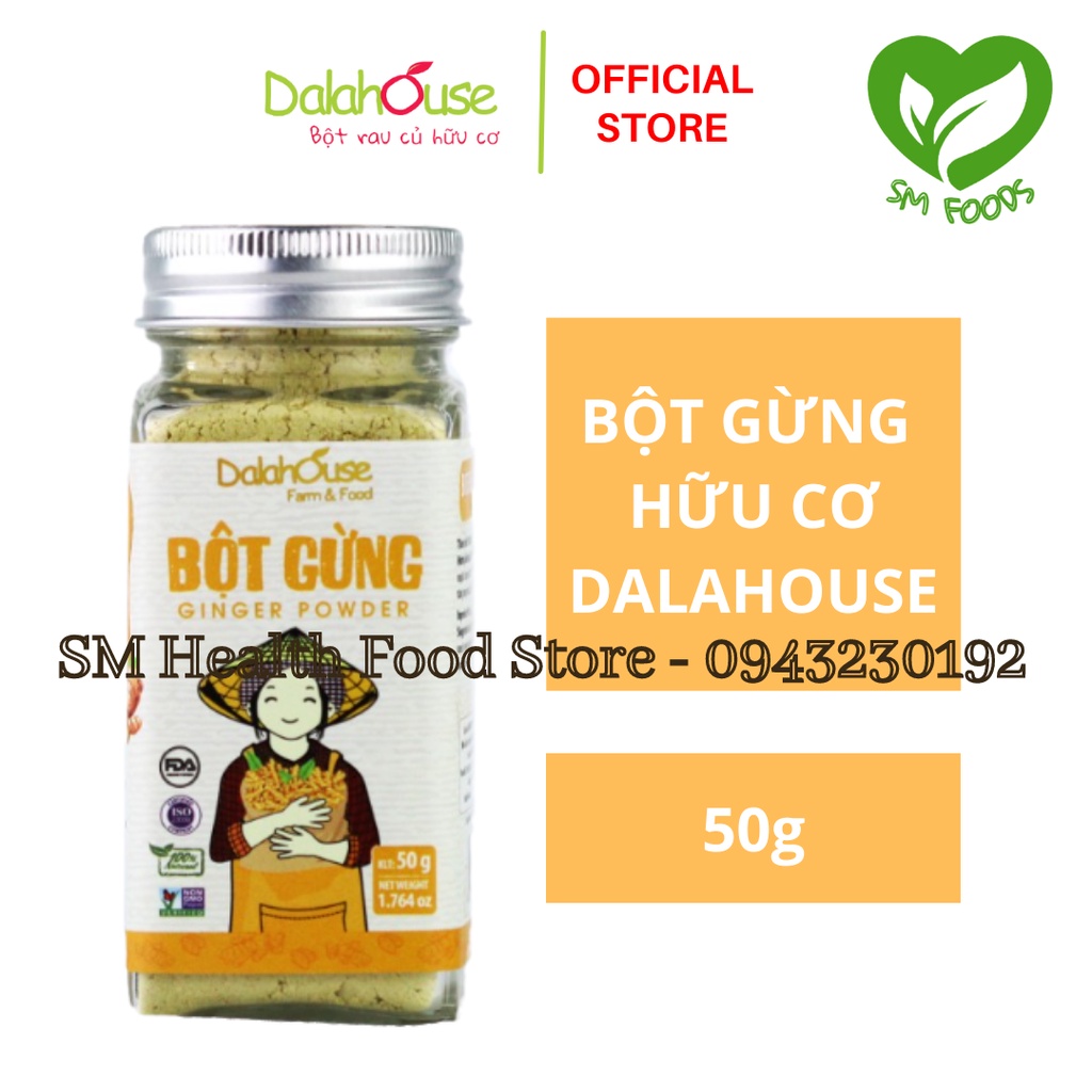 Bột Gừng Hữu Cơ Sấy Lạnh Dalahouse 50g – Bột Gừng Nguyên Chất