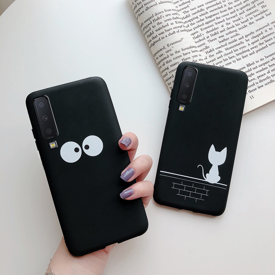 Ốp điện thoại tpu silicon mềm họa tiết trái tim cho Samsung Galaxy A7 2018 A750