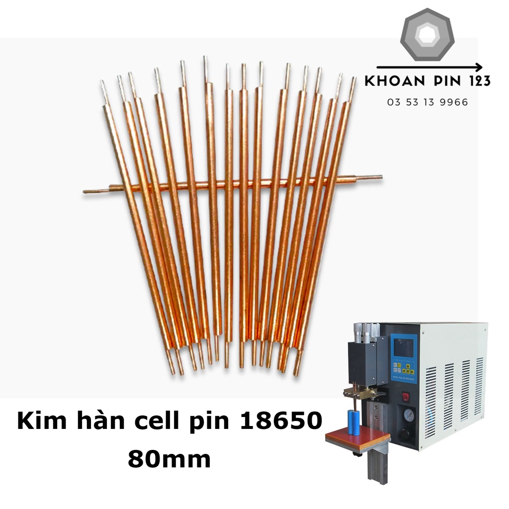 Kim hàn cell pin 2 đầu chuyên nghiệp cho máy hàn pin 18650 1.5*80mm hàng chất lượng