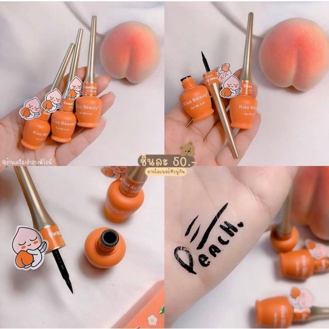 Bút kẻ mắt nước trái đào Kiss Beauty nhanh khô không lem chống nước