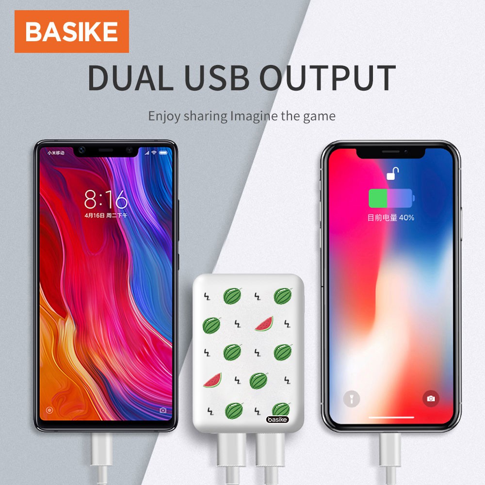 Sạc Dự Phòng 10000mAh BASIKE PT605 5V/2.1A hỗ trợ sạc nhanh thông minh - Bảo hành 12 tháng