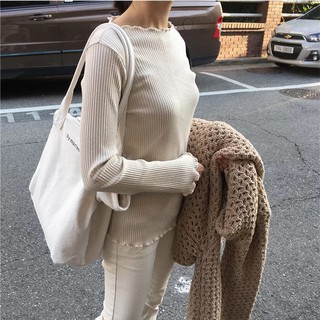 Túi tote vải đựng đồ kiểu basic phong cách Hàn Quốc cực hot