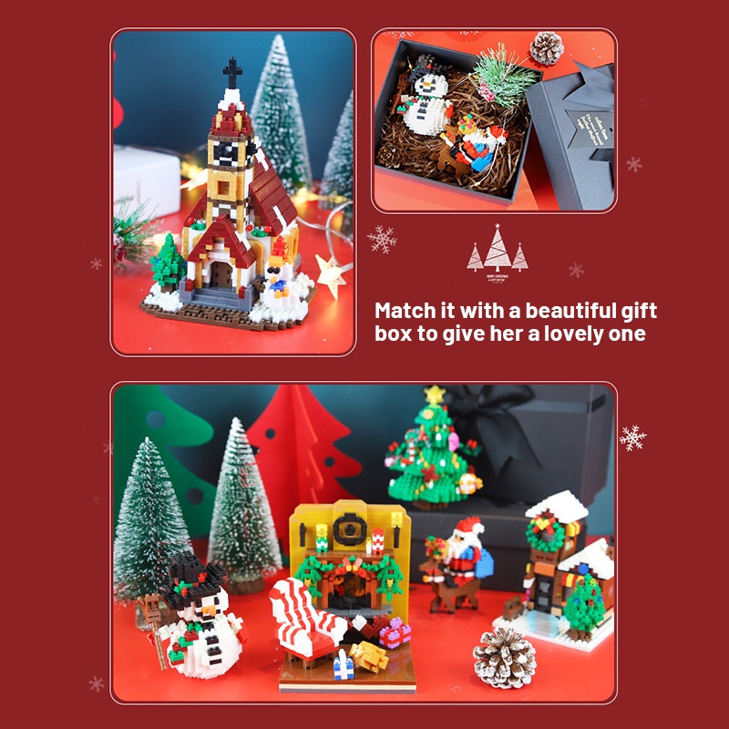 Đồ chơi lắp ráp ZHAN QI TOYS mô hình nhân vật Giáng Sinh làm quà tặng đáng yêu dành cho trẻ em