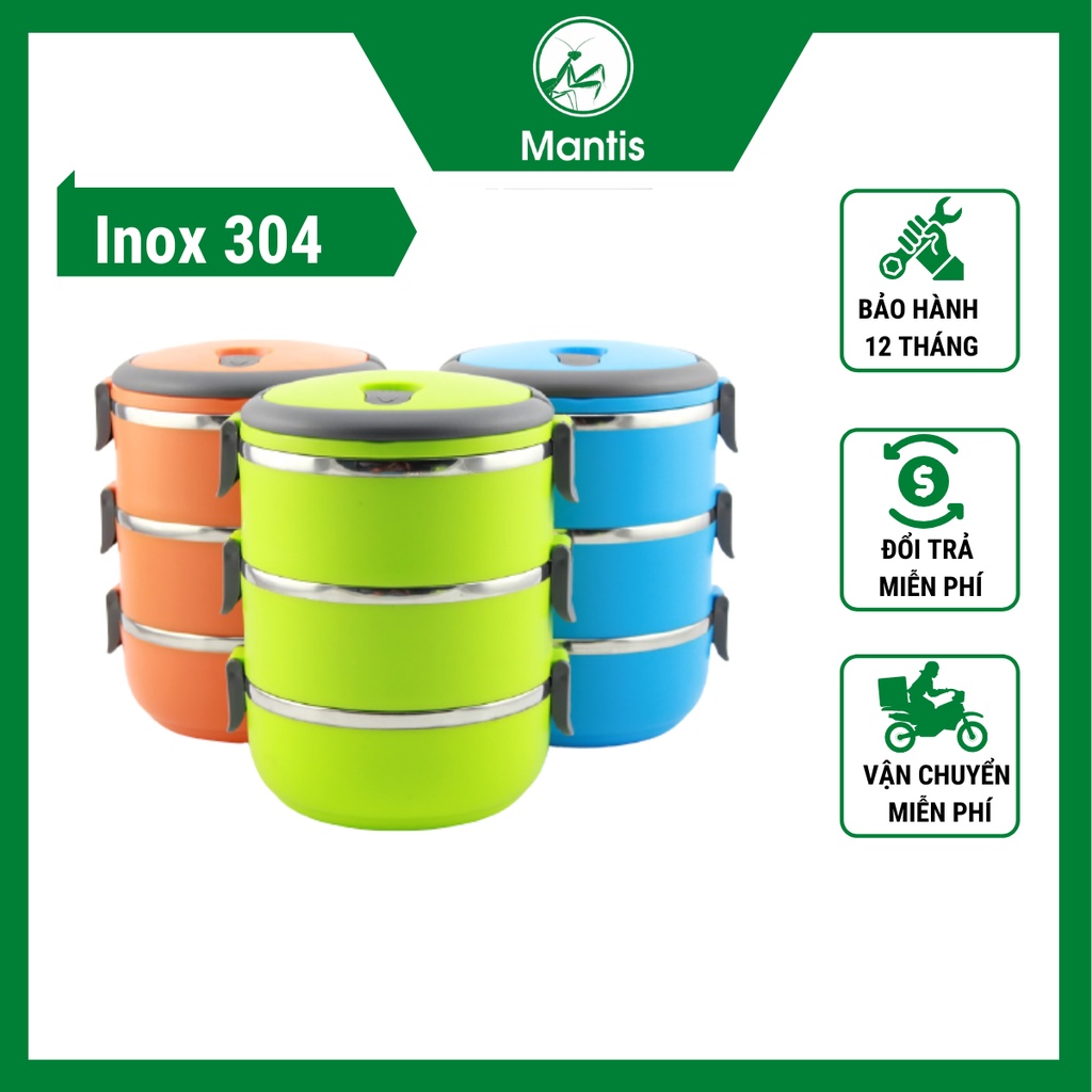 [Inox 304] Hộp Đựng Cơm Văn Phòng Giữ Nhiệt, Cặp Lồng Đựng Cơm Bằng Lúa Mạchn Lõi Inox Cao Cấp