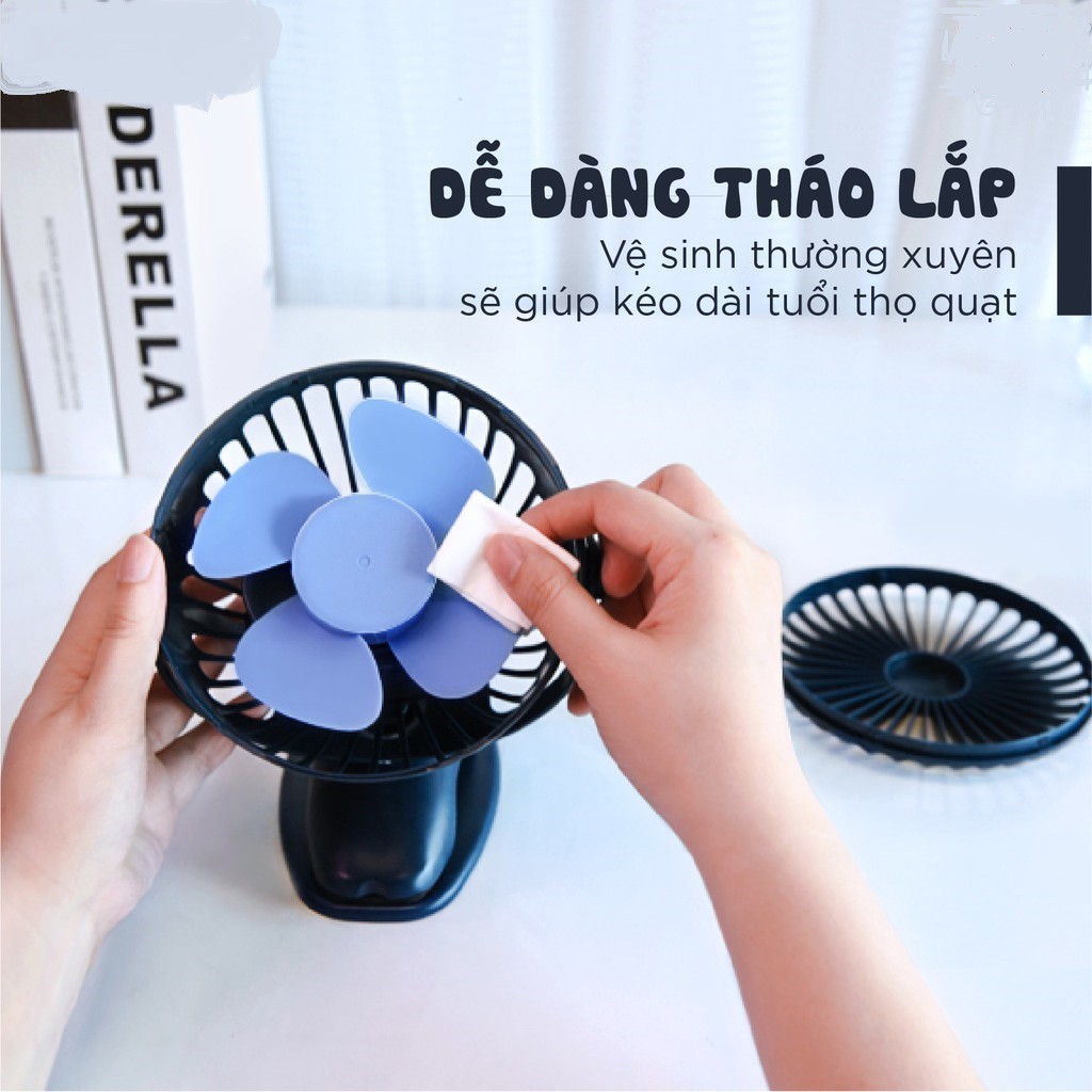 Quạt sạc mini để bàn YOOBAO F04 6400mAh Xoay 720 độ - Chạy 32 giờ liên tục - Hàng chính hãng