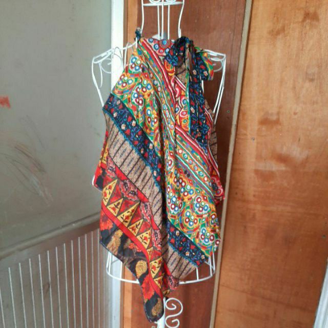 Áo yếm thổ cẩm cột nơ kèm ảnh thật | BigBuy360 - bigbuy360.vn