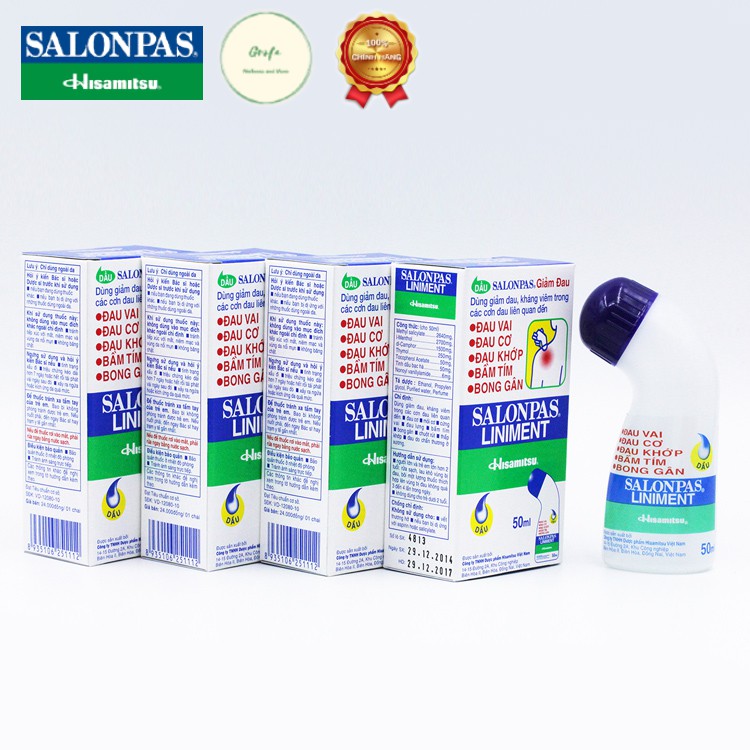 [DẦU LĂN] Dầu xoa bóp giảm đau Salonpas Liniment 50ml - Grofa