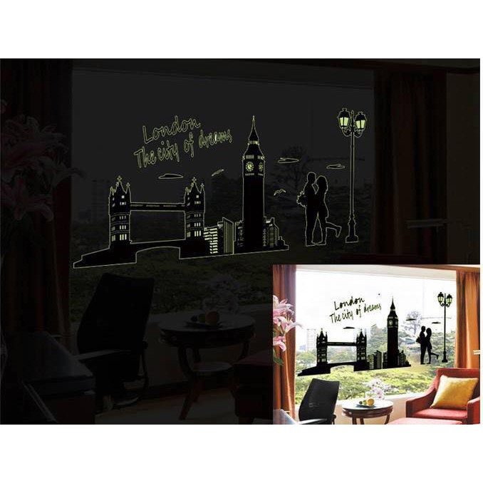 Decal dán tường Thành phố London( có phản quang)
