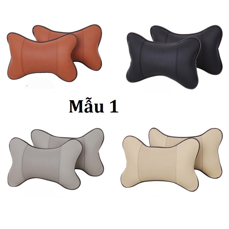 Combo 2 gối da hình xương cá tựa đầu ô tô xe hơi HÌNH CHỤP THẬT | BigBuy360 - bigbuy360.vn