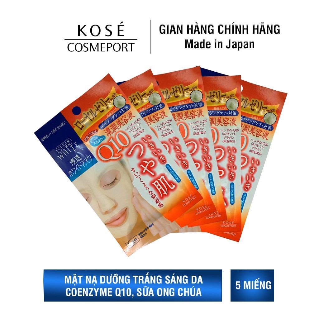 Mặt nạ dưỡng trắng Kosé Cosmeport Clear Turn White Mask Q10