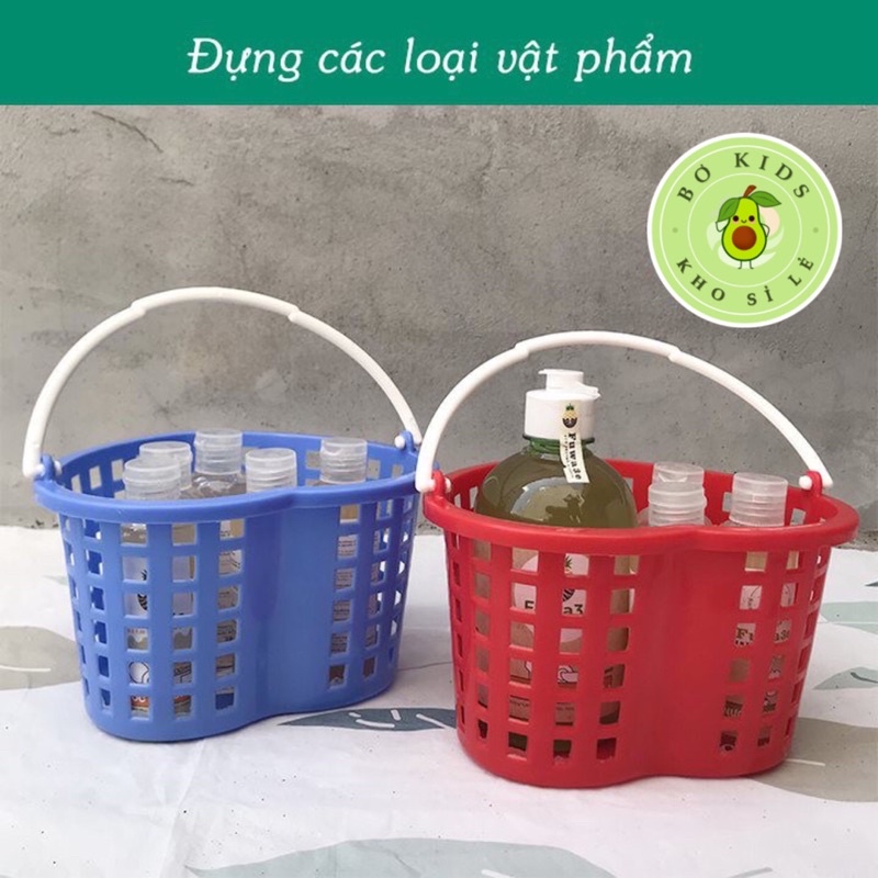 Giỏ Nhựa Đựng Đồ Hình trái Tim Có Quai Cầm Việt Nhật (MS: 3243) giúp nhà ngăn nắp tiện lợi