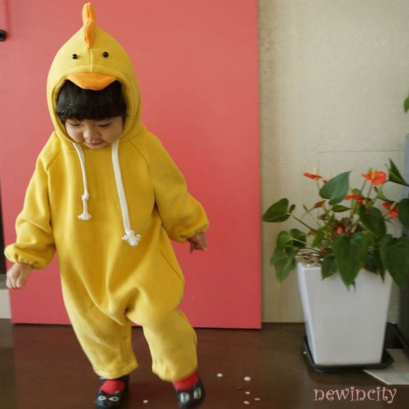 Bộ đồ liền thân tay dài họa tiết hoạt hình phong cách Hàn Quốc đáng yêu cho bé