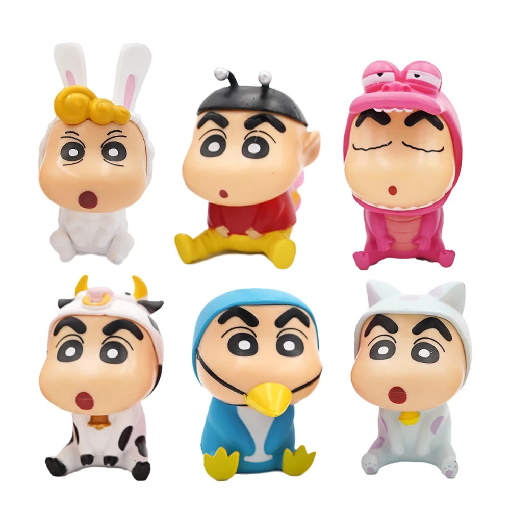 SHINCHAN Set 6 Mô Hình Nhân Vật Phim Hoạt Hình Shin-Chan Dễ Thương