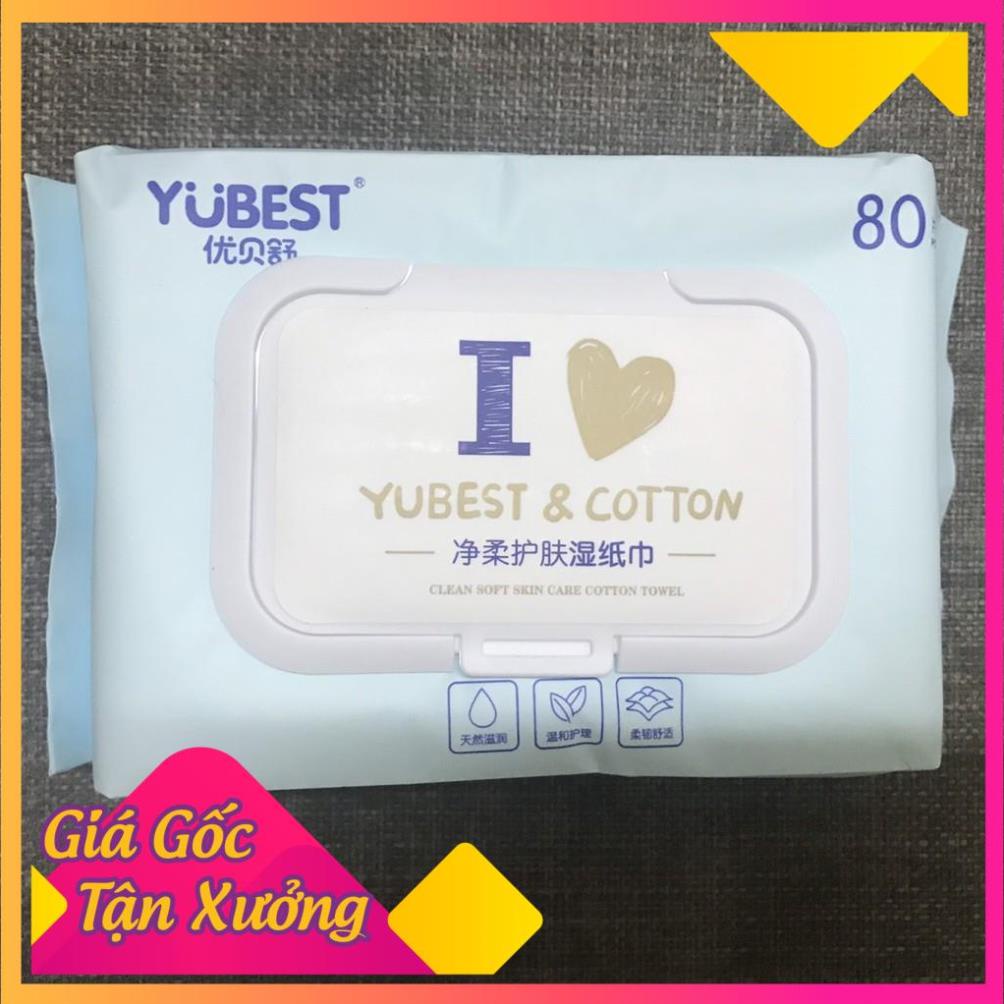 Khăn Giấy Ướt YUBEST nội địa Trung 80 tờ Chăm Sóc Toàn Diện Cho Bé Và Gia Đình Balo388 Shop