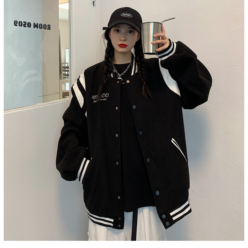Áo Bomber phong cách Ulzzang Hàn Quốc tay dài cầu vai viền da trắng Givechy cá tính CoolZ C003 | BigBuy360 - bigbuy360.vn