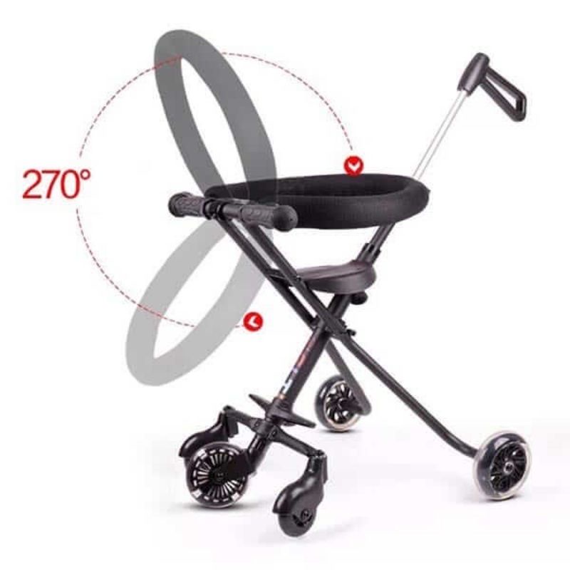 Xe đẩy 5 bánh gấp gọn thông minh