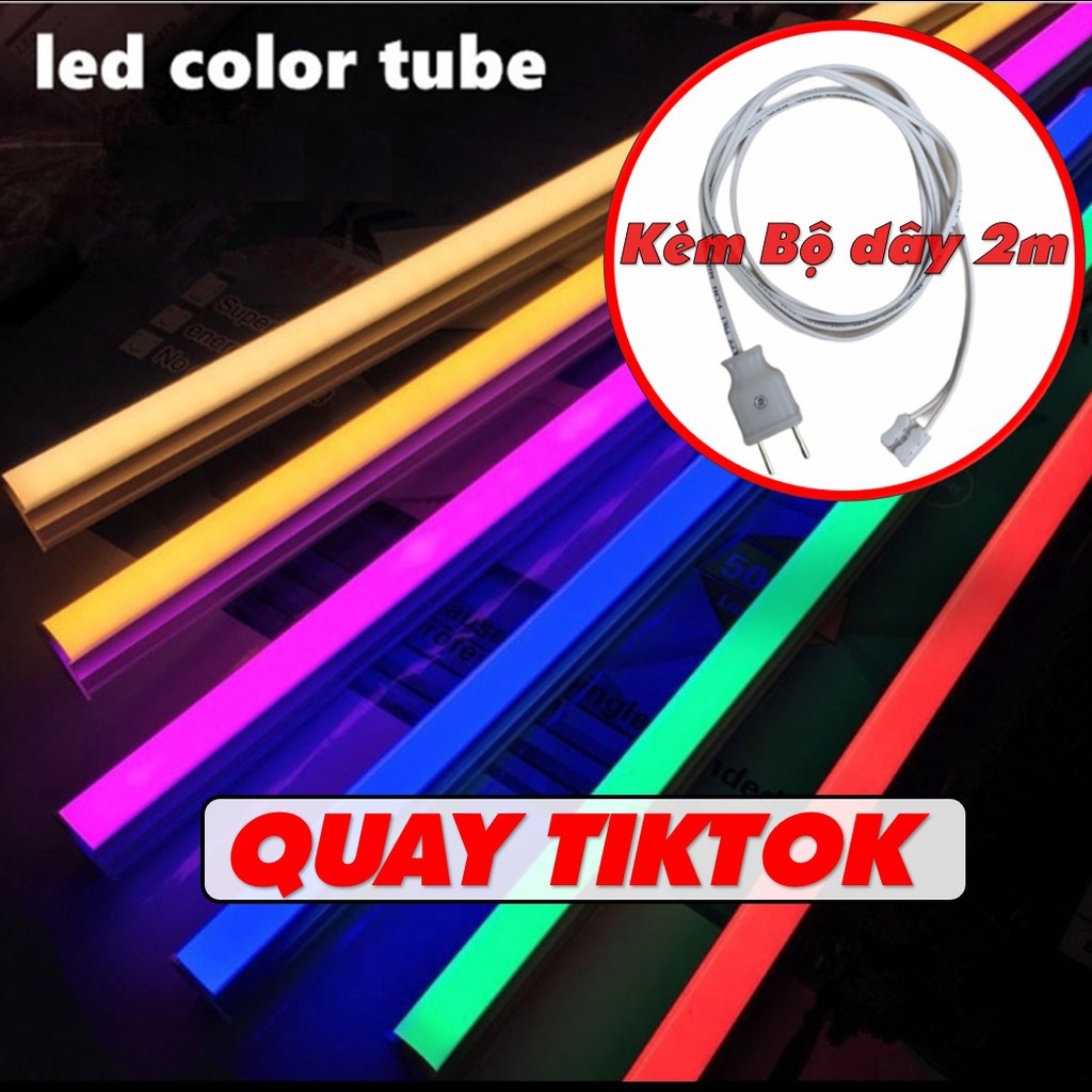 Đèn LED neon Tuýp LED thanh màu T5 Liền Máng Dài 60/90/120 cm, Màu Xanh lá, xanh dương, hồng, đỏ (Quay Tiktok)