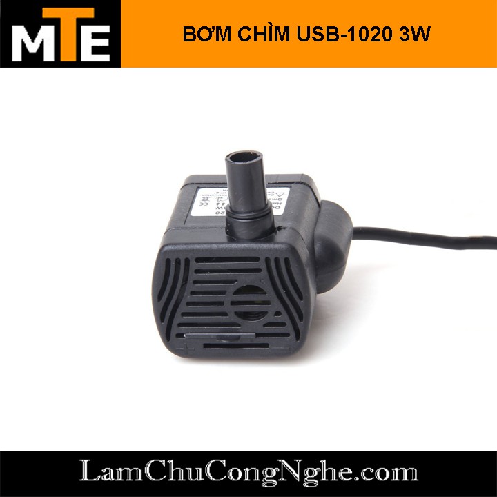 Bơm chìm mini 3W 200L/H bơm tiểu cảnh, bể cá, điều hòa nước 5.5-12-220V 1020