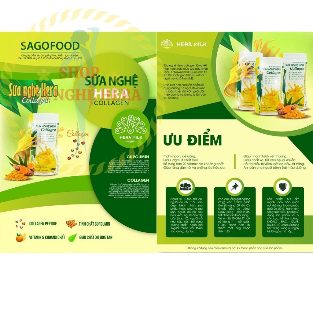 Sữa Nghệ HERA COLLAGEN MS03 Làm đẹp Da - Đẹp Dáng - Hỗ Trợ Đau Bao Tử (HỘP 500GRAM) | BigBuy360 - bigbuy360.vn