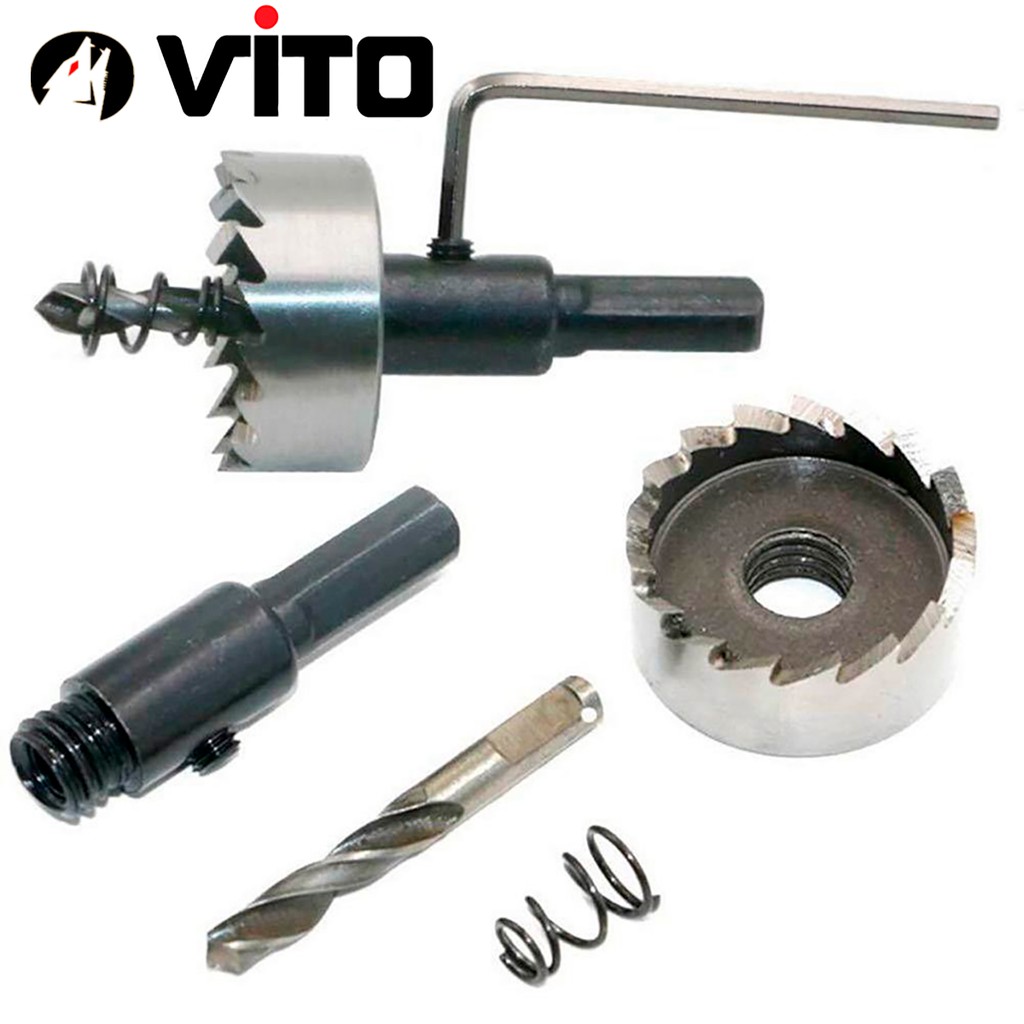 Bộ 5 Mũi Khoan, Mũi Khoét Kim Loại VITO Thép HSS 6542 Kích Thước 16-30mm Có Mũi Định Tâm