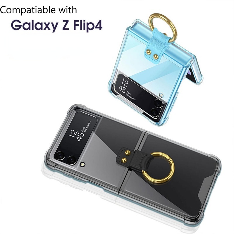 Ultra Ốp Điện Thoại PC Cứng Siêu Mỏng Trong Suốt Chống Sốc Kèm Móc Xỏ Ngón Cho Samsung Galaxy Z Flip 4
