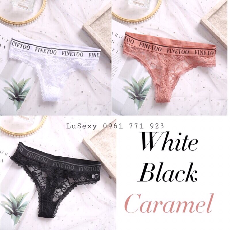 QUẦN LÓT GỢI CẢM - QUẦN LÓT LỌT KHE NỮ SEXY ren xuyên thấu trong suốt đẹp FINETOO màu đỏ đen trắng hồng xám | BigBuy360 - bigbuy360.vn