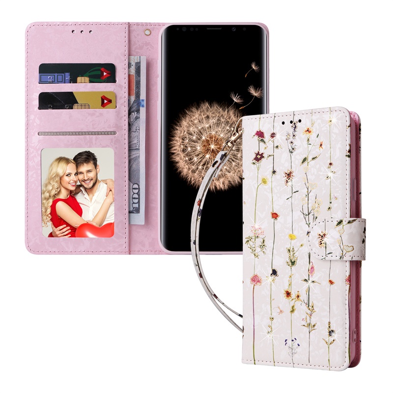 Sang Trọng Bao Da Điện Thoại pu Hình Hoa Và Bướm Cho samsung galaxy s23 fe a05 a51 a12 f12 m12 s9 plus s8 plus s8 + s9 + Ốp