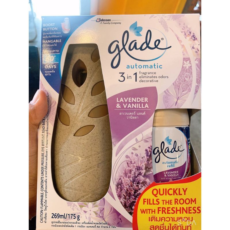 Máy Xịt Thơm Phòng Tự Động GLADE Hương Lavender 3in1