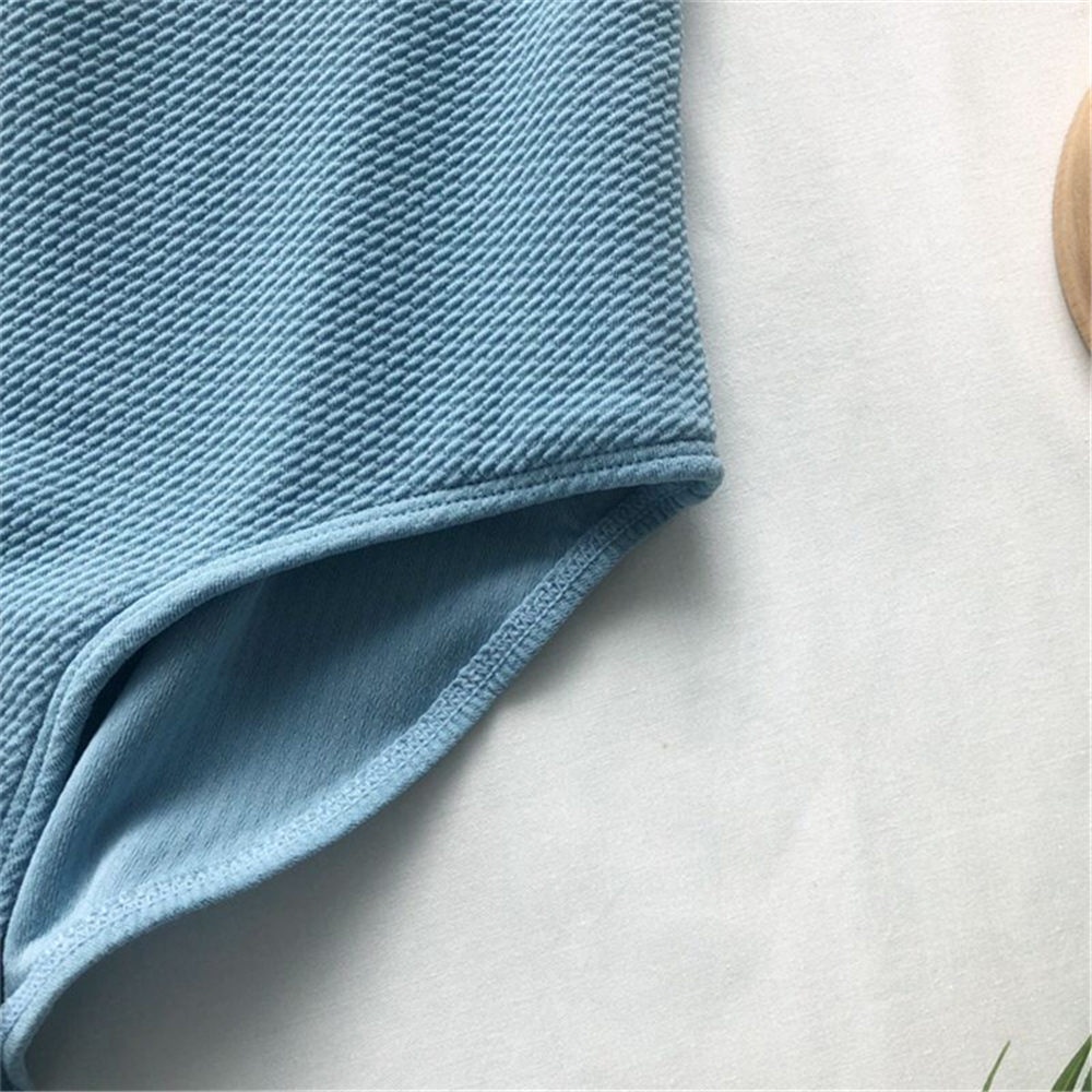 Áo tắm biển nữ Áo yếm nơ 1 mảnh hở vai phong cách hàn quốc sexy , màu xanh ngọc COLLENLIFE