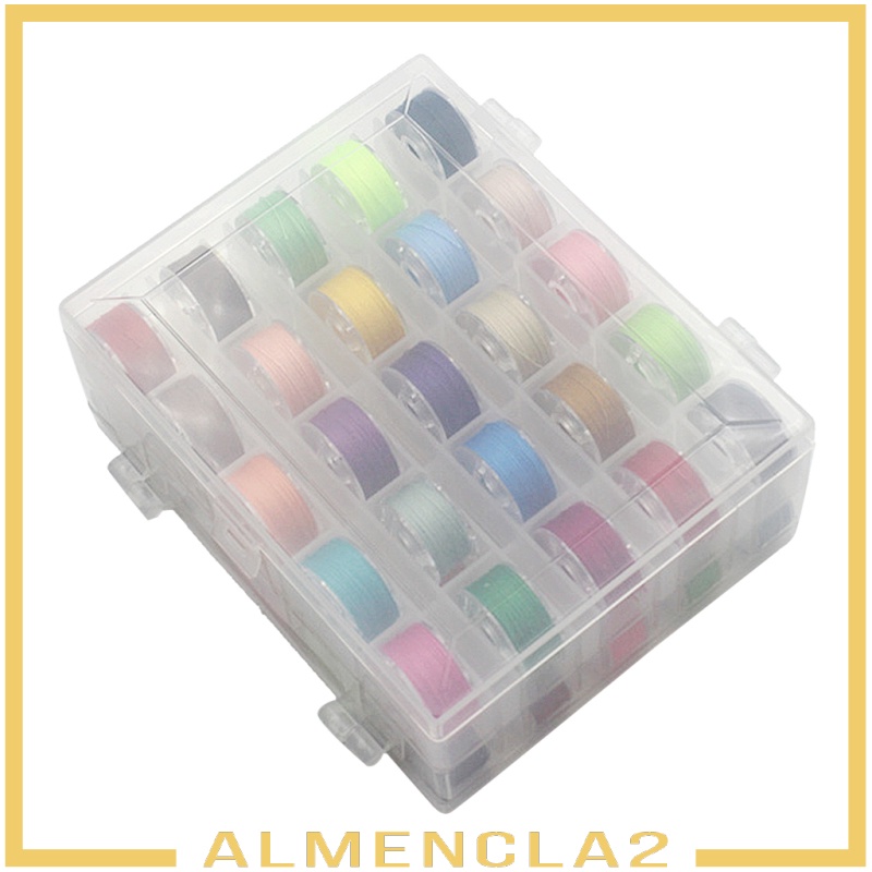 [ALMENCLA2] 50 Colors Sewing Thread Set with Plastic Bobbins Sewing Machine Reel Spools Case