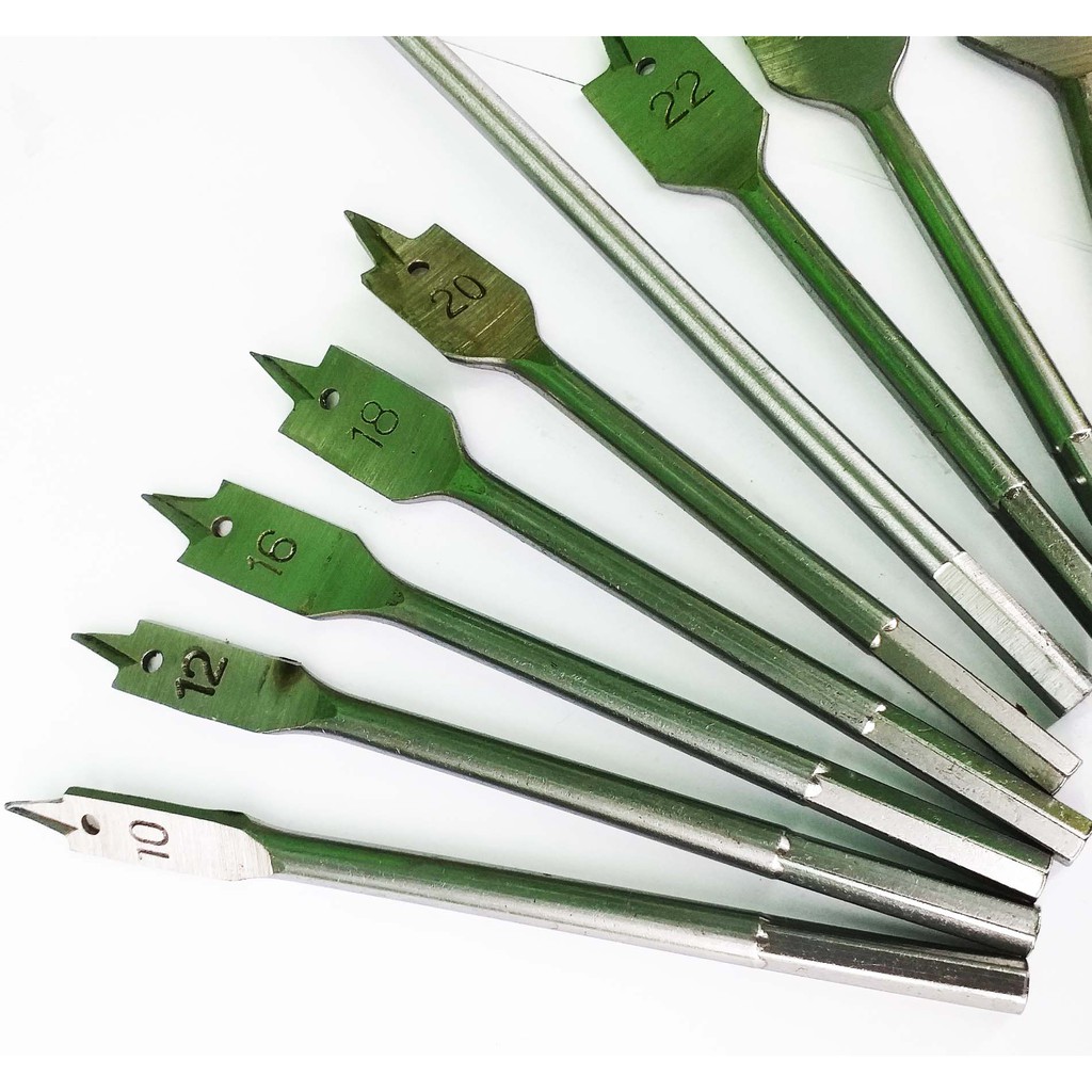 BỘ 10 MŨI KHOAN KHOÉT GỖ ĐUÔI CÁ 10-32MM