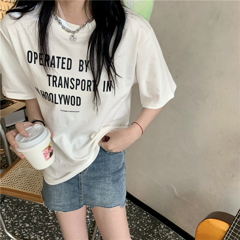 Áo Thun Nữ Ngắn Tay In Chữ Nhiều Màu Thời Trang