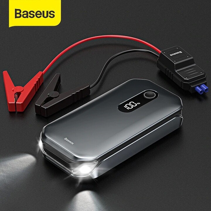 Bộ Kích Nổ cho ô tô , xe máy kiêm sạc dự phòng Baseus CRJS01-01 Super Power Car Emergency Start Power 12000mAh 5V 2.4A