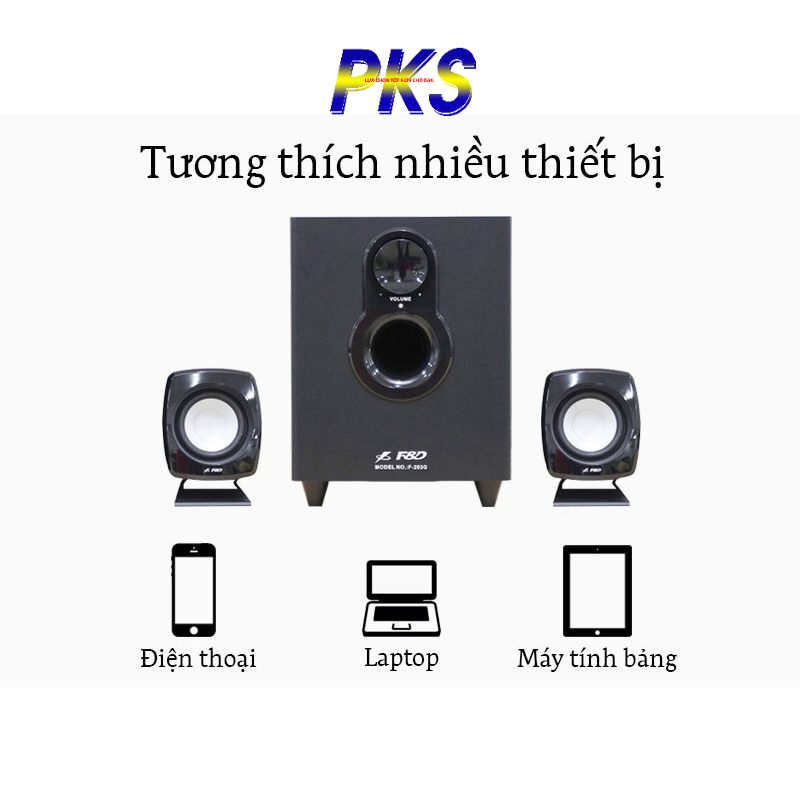 Loa vi tính Fenda F203G 2.1 gồm 1 loa siêu trầm và 2 loa vệ tinh - Hàng chính hãng