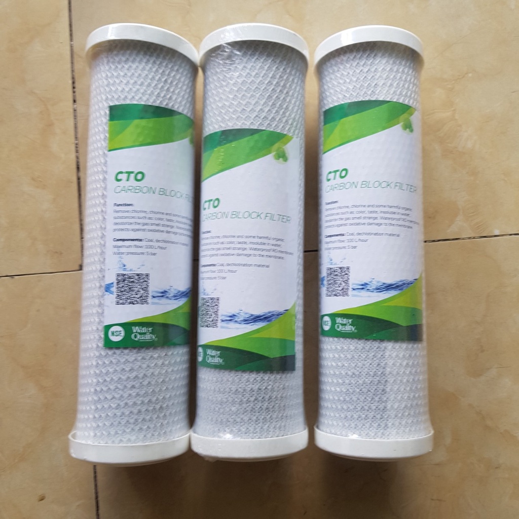 Combo 3 lõi lọc nước 10 inch than ép loại tốt